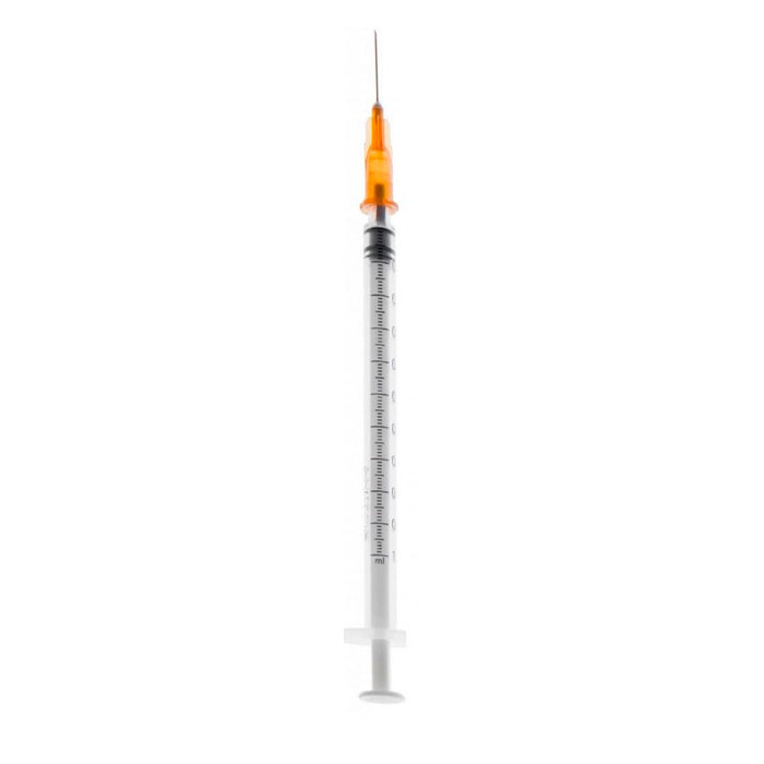 Jag Couture London - New York 1CC syringe with 0.5x16mm needle, 100 units, clear plastic medical syringe for injections.