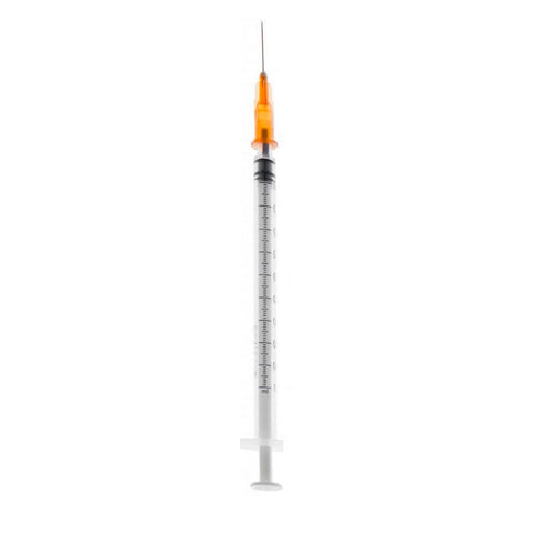 Jag Couture London - New York 1CC syringe with 0.5x16mm needle, 100 units, clear plastic medical syringe for injections.