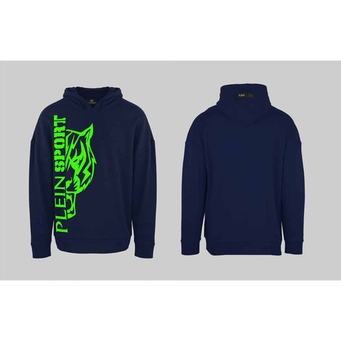 Plein Sport navy athletic jacket by Jag Couture London-New York with logo detail, front view showing zip closure and sporty design.