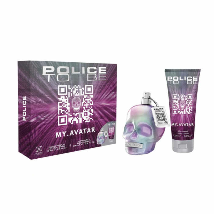 Set of two Police To Be My Avatar Woman Eau De Toilette 75ml sprays by Jag Couture London - New York, featuring sleek perfume bottles.