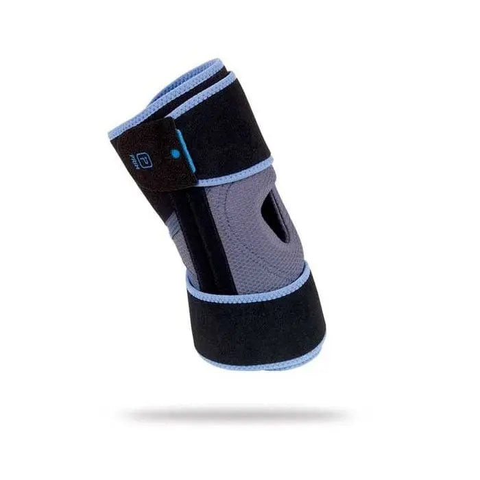 Jag Couture London Prim Airtex Knee Brace OST218, adjustable support with breathable fabric, shown on a model's knee in the image.