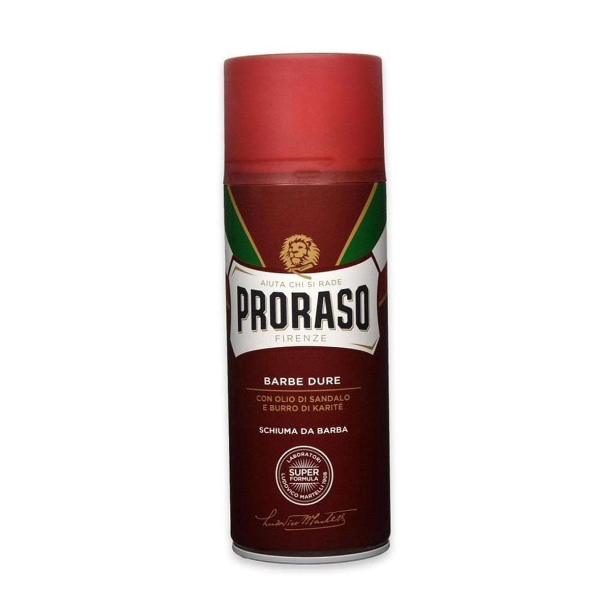 Proraso Barba Dura shaving foam with sandalwood and shea, 400ml, in a jar, by Jag Couture London New York.