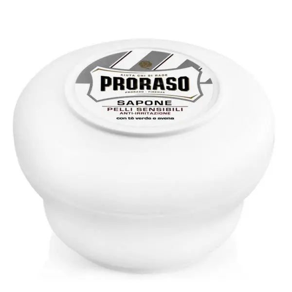 Proraso White shaving soap in a bowl for sensitive skin, 150ml, by Jag Couture London - New York.