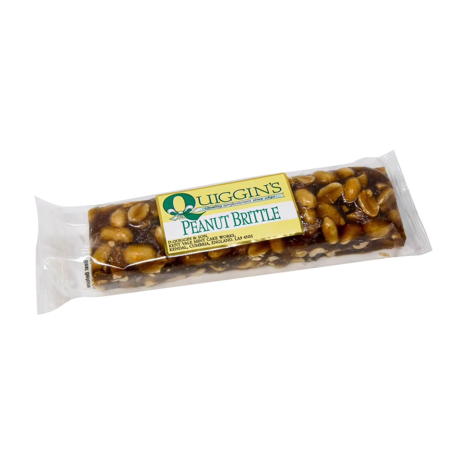 Jag Couture London - New York Quiggin's peanut brittle bar with crunchy, golden caramelized peanuts in a crispy candy bar.