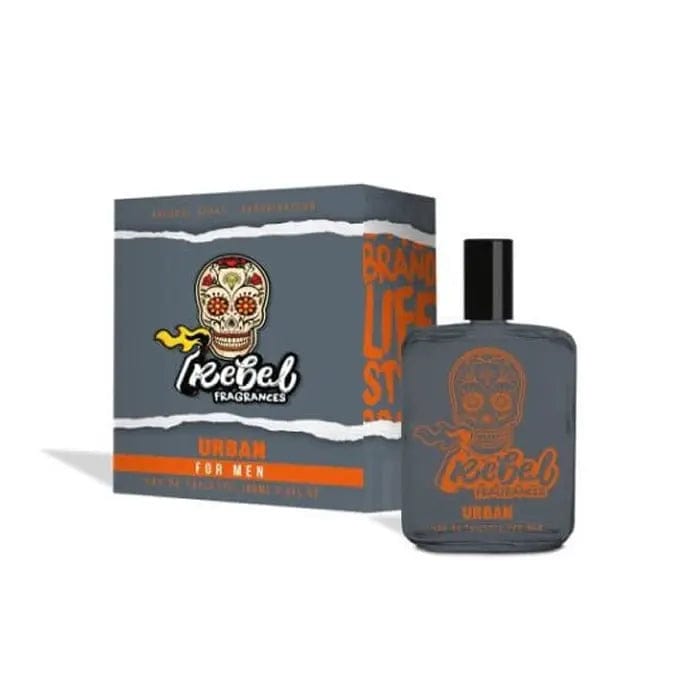 Rebel Urban Man Eau De Toilette 100ml by Jag Couture London - New York, featuring sleek bottle design and modern packaging.