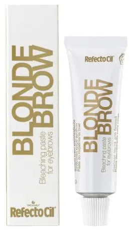 Refectocil Blonde Brow Bleaching Paste for eyebrows in 15ml jar, displayed with its packaging from Jag Couture London New York