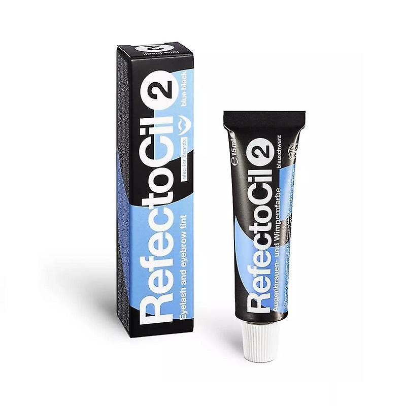 Refectocil blue-black eyebrow and eyelash tint in 15ml jar, by Jag Couture London New York, showing the dark tinted product.