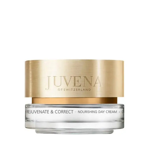 Rejuvenate and Correct Nourishing Day Cream by Jag Couture London in a 50ml jar, showcasing smooth, creamy texture and elegant packaging.