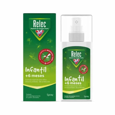 Relec Child mosquito repellent spray for children over 6 months by Jag Couture London New York, 100ml bottle image.