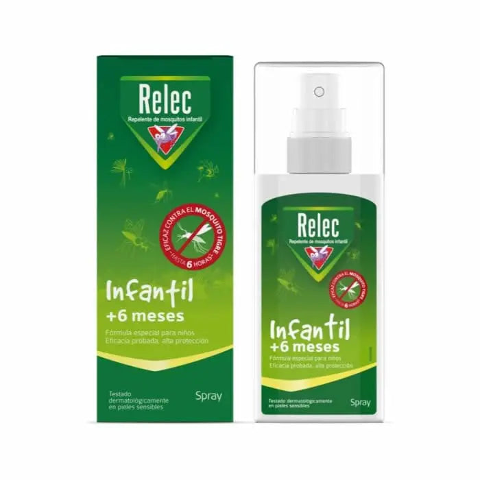 Relec child mosquito repellent spray 100ml by Jag Couture London New York, designed for children over 6 months to protect against mosquitoes.