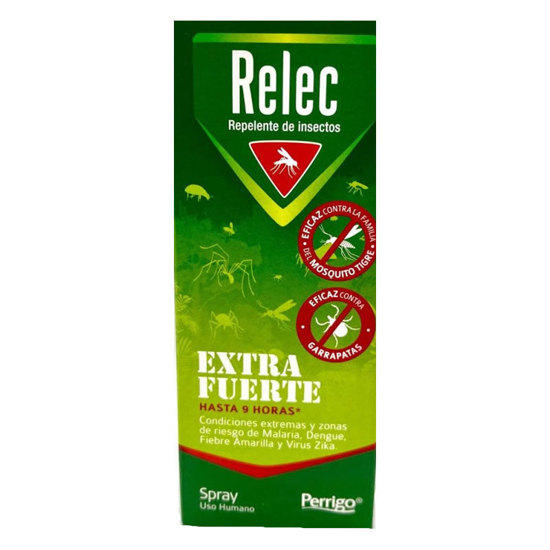 Jag Couture London insect repellent spray bottle, Relec Extra Fuerte 75ml, with a sleek design and clear labeling for outdoor protection.