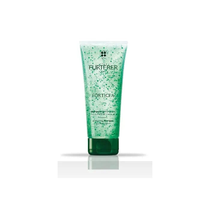 Rene Furterer Forticea Energizing Shampoo bottle, 200ml, with sleek packaging and label, on a neutral background.