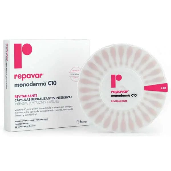 Repavar Revitalizante Monoderma Intensive capsules by Jag Couture London - New York, close-up of 20 revitalizing capsules in a jar.
