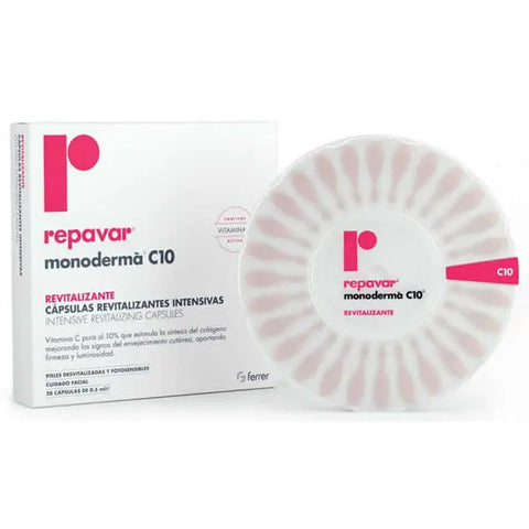 Repavar Monoderma Intensive Revitalizing Capsules by Jag Couture London, featuring 20 capsules in a sleek container.