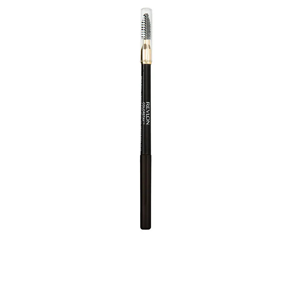 Revlon Colorstay Brow Pencil in 220 Dark Brown with the pencil and brush tip visible for natural brow enhancement.
