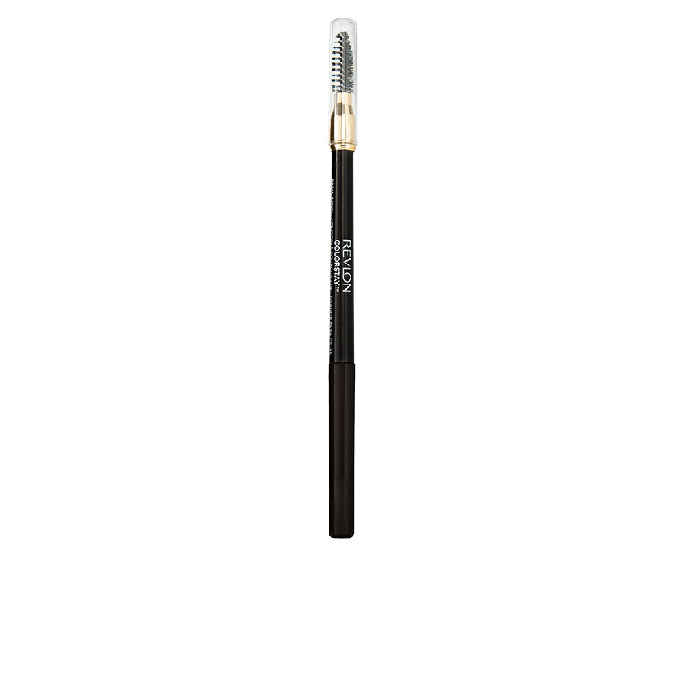 Revlon Colorstay Brow Pencil in 220 Dark Brown with a sleek design, displayed on a neutral background.