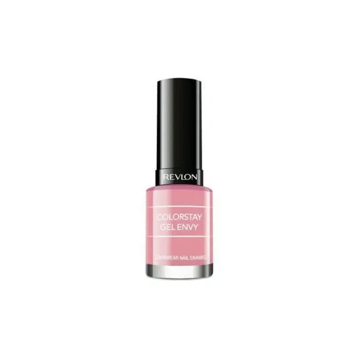 Revlon Colorstay Gel Envy nail polish in shade Cardshark displayed in a sleek bottle with a black cap, on a white background.