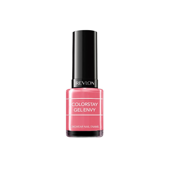 Revlon Colorstay Gel Envy nail polish in shade Lady Luck, glossy gel finish, displayed with the bottle and color swatch.