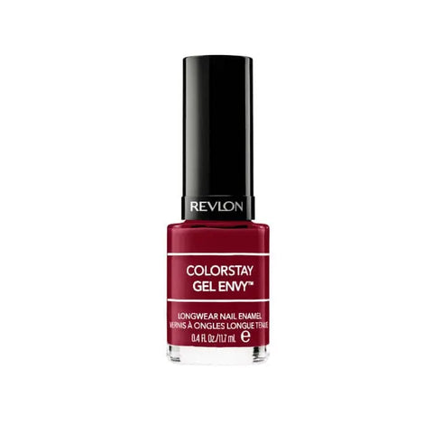Revlon Colorstay Gel Envy nail polish in shade Queen Of Hearts, showcased with branding from Jag Couture London New York.