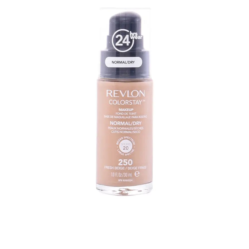 Revlon Colorstay makeup for normal to dry skin in Fresh Beige, SPF 20, 30ml bottle with smooth, natural finish.