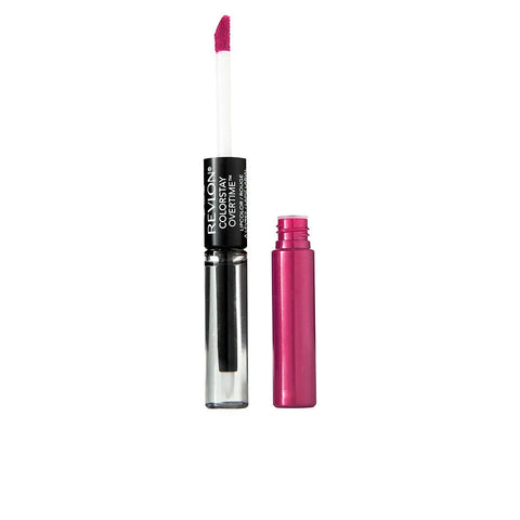 Revlon Colorstay Overtime Lipcolor in 010 Non Stop Cherry, 2ml tube, with a vibrant red lip color and sleek packaging.