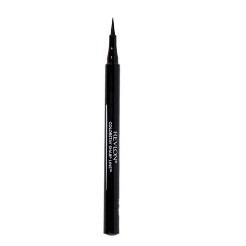Revlon Colorstay Sharp Line Waterproof Eye Liner in black, shown in a sleek black pencil with product branding.