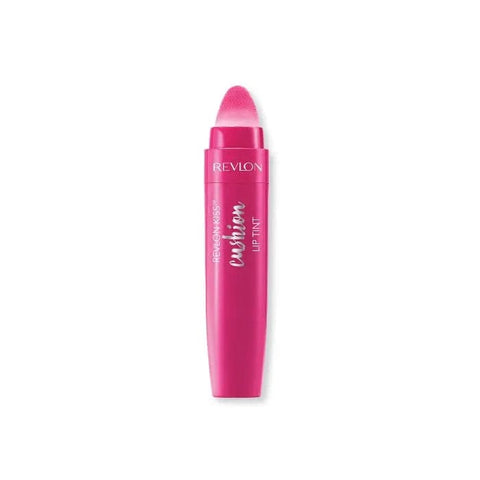 Revlon Kiss Cushion Lip Tint in shade 240 Berry Lit, featuring a soft, tinted lip balm with a cushion applicator from Jag Couture London.