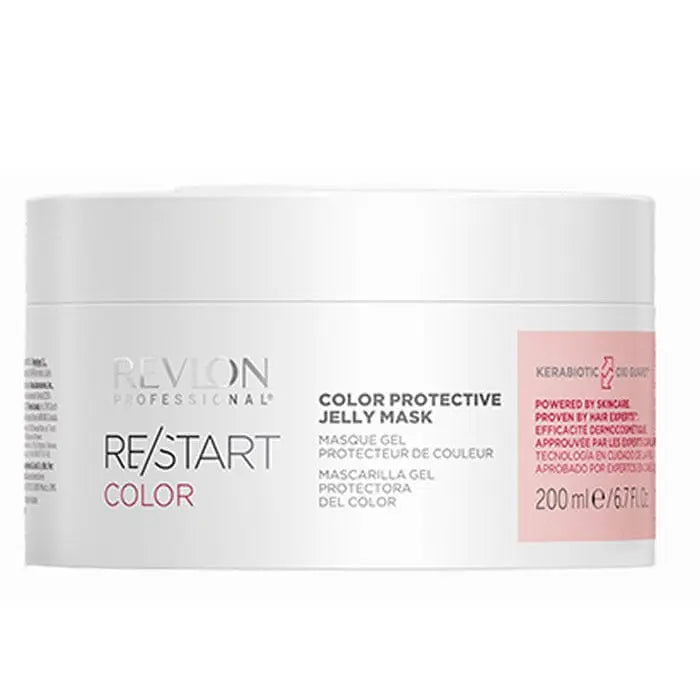 Revlon Re-Start Color Protective Jelly Mask in 200ml jar, designed to nourish and protect color-treated hair.