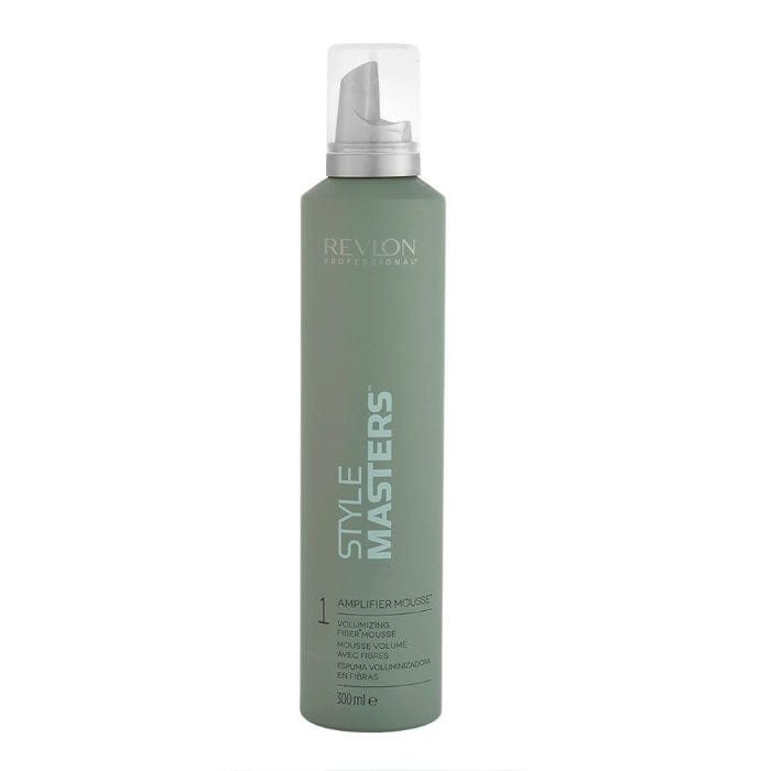 Revlon Style Master Amplifier Mousse in 300ml bottle, with sleek design and pump dispenser, for voluminous hair styling.