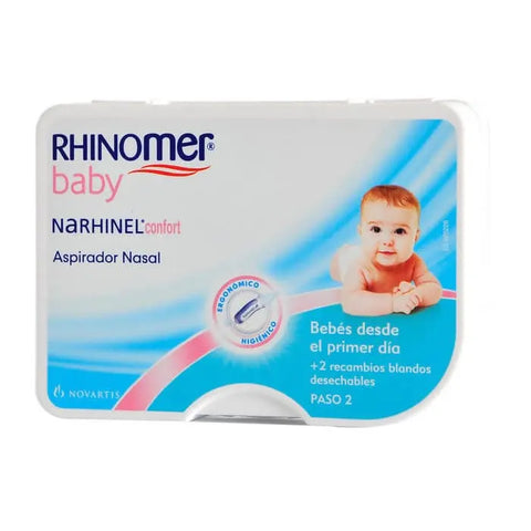 Rhinomer Baby Narhinel Confort nasal aspirator by Jag Couture London New York, designed for gentle nasal clearing in infants.