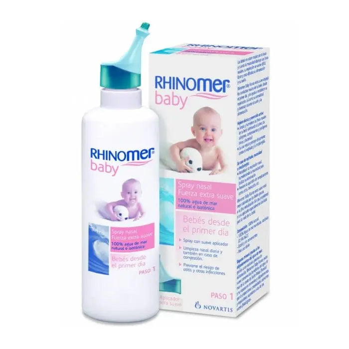 Rhinomer Baby Strength 0 Extra Soft nasal spray for infants in 115ml bottle, designed for gentle nasal care.