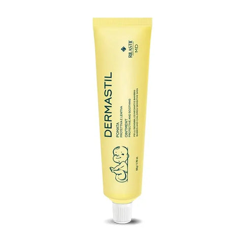 Jar of Rilastil Dermastil Protective and Soothing Ointment 50g by Jag Couture London New York, showing the product container.