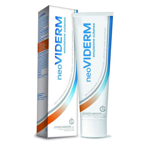 Rilastil Neoviderm soothing moisturizing skin emulsion in 100ml bottle, gentle formula for sensitive skin, by Jag Couture London New York