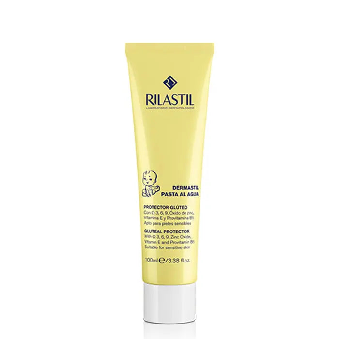 Rilastil Pasta with Water 100g from Jag Couture London - New York, a skincare product in a white jar with a lid.