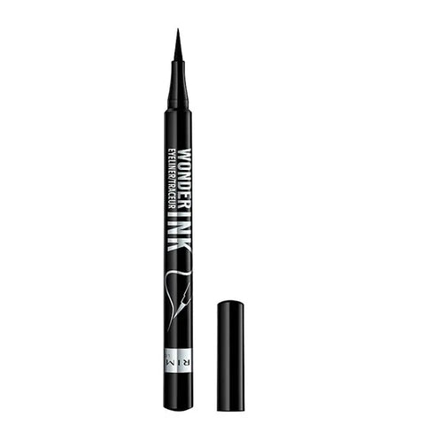 Jag Couture London New York Rimmel London Wonder Ink Black Eyeliner, close-up of black liquid eyeliner pen on a white background.