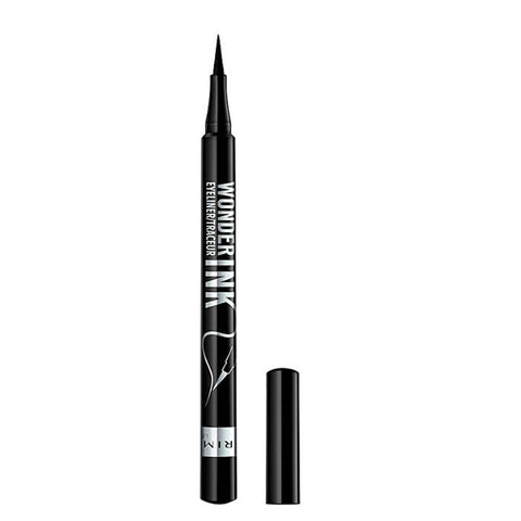 Rimmel London Wonder Ink black eyeliner by Jag Couture London, close-up of the sleek black eyeliner pen with bold ink tip