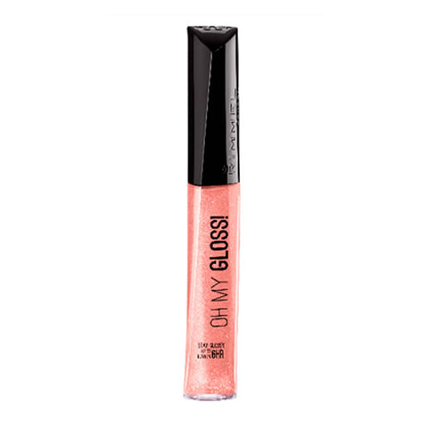 Rimmel London Oh My Gloss Lipgloss in shade 130 Purrr…Glossy Cat, clear tube with shiny pink lip gloss and applicator wand