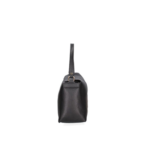 Roberta Rossi black leather handbag by Jag Couture London featuring sleek design and silver hardware.