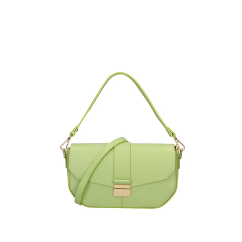 Roberta Rossi RR220722923FBG-L260 Pistachio handbag by Jag Couture London New York showing the textured pistachio green leather exterior.
