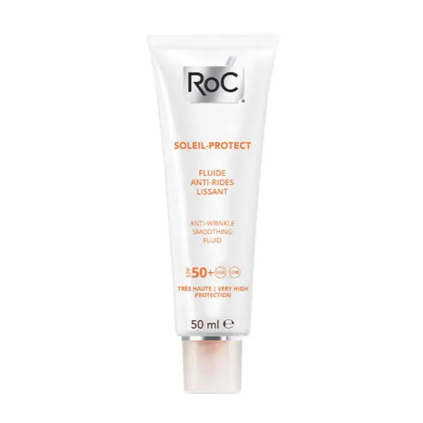 Jag Couture London - New York Roc Soleil Protect Anti-Wrinkle Smoothing Fluid SPF50 50ml bottle shown in the image.