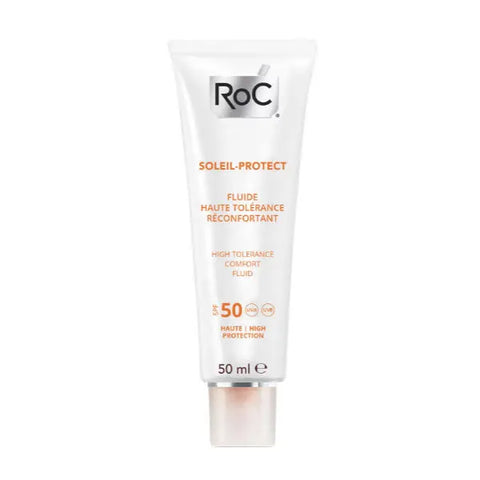 Jag Couture London Roc Soleil Protect High Tolerance Comfort Fluid SPF50 50ml, lightweight skincare with sun protection.