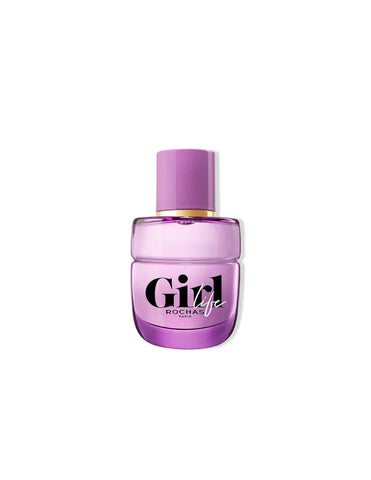 Rochas Girl Life Eau De Parfum spray 40ml by Jag Couture London, featuring a sleek perfume bottle with floral and fruity notes.