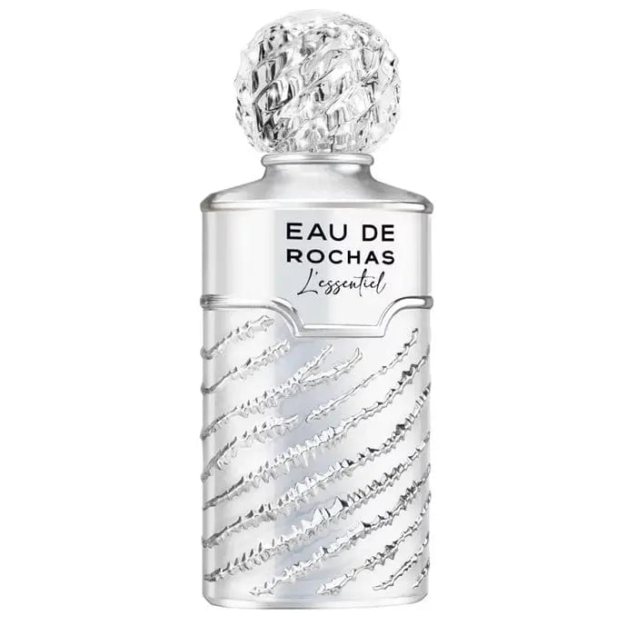 Rochas L'Essentiel Eau De Parfum spray 100ml, elegant glass bottle with minimalist design, by Jag Couture London New York