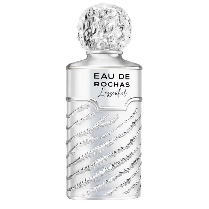 Rochas L'Essentiel Eau De Parfum spray 100ml with elegant bottle, displayed on a neutral background.