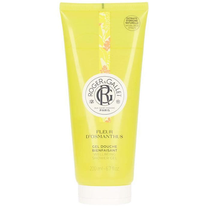 Roger & Gallet Fleur d'Osmanthus gel douche in 200ml, a fragrant shower gel with floral Osmanthus scent by Jag Couture London.