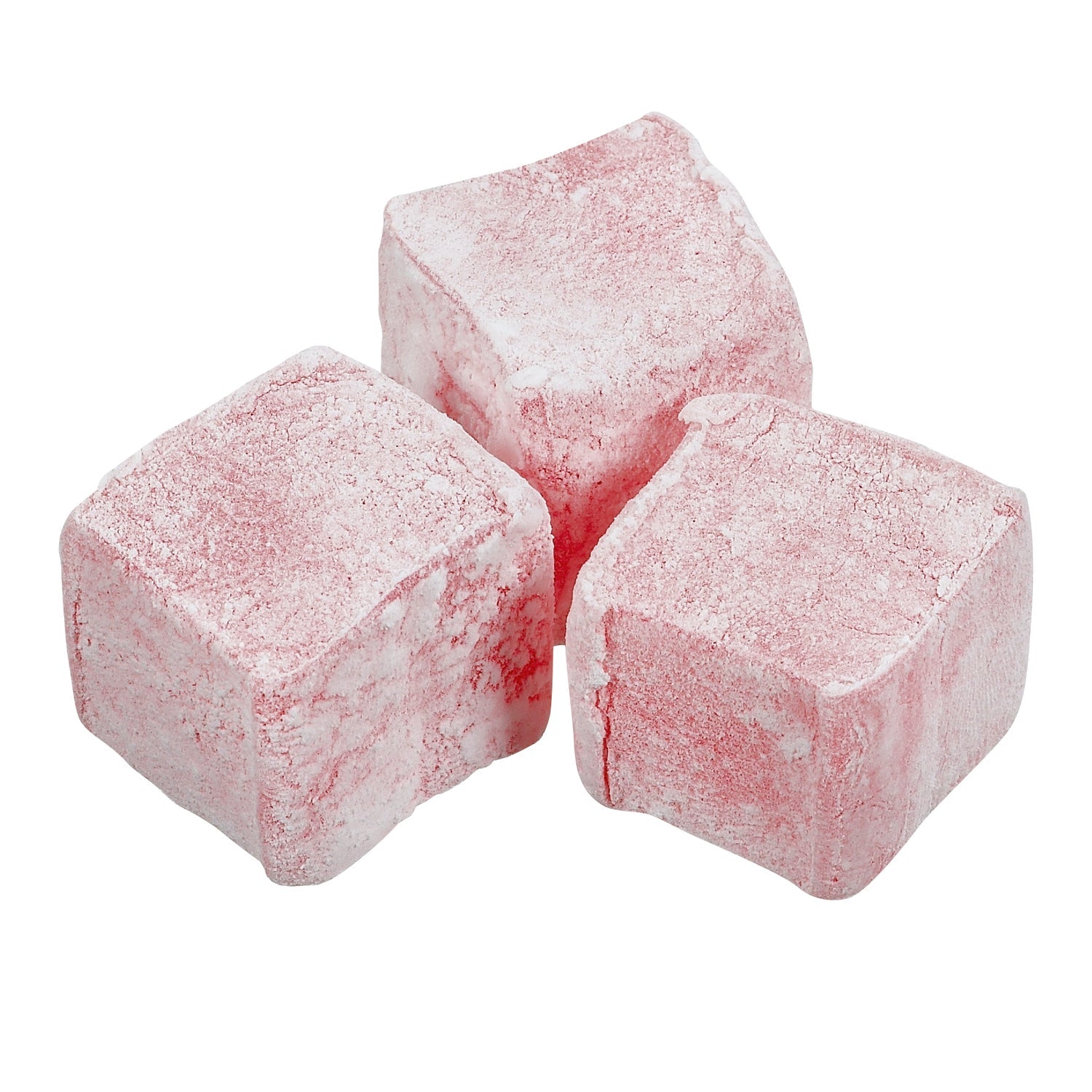 Turkish Delight with rose flavor from Jag Couture London New York, showcasing a colorful, glossy confections on a plate.