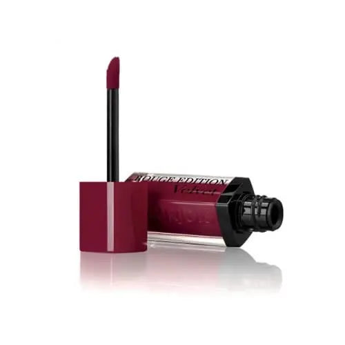 Jag Couture London NY Rouge Edition Velvet 08 Grand Cru lipstick in a sleek tube, showcasing deep red shade and luxurious packaging.