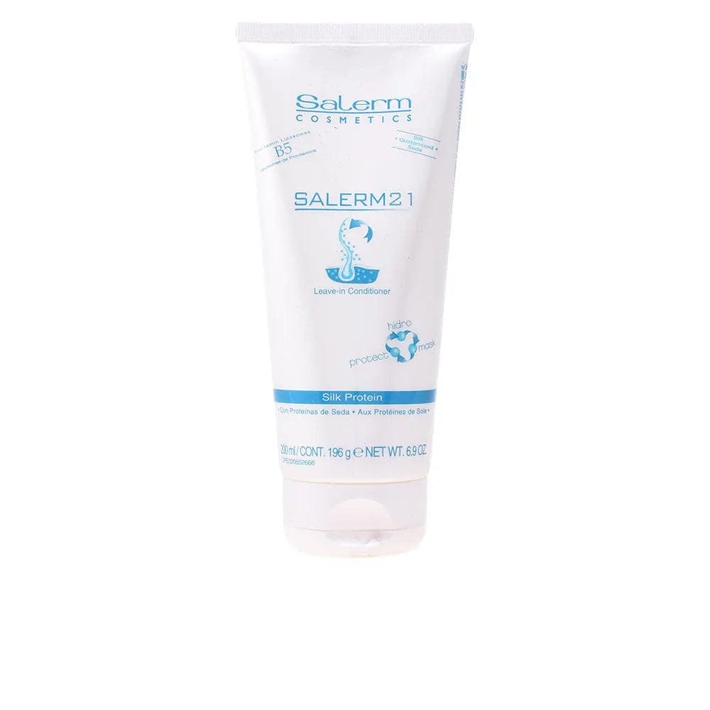 Salerm Cosmetics 21 Silk Protein Leave-in Conditioner bottle from Jag Couture London New York, 200ml, for smooth, nourished hair.