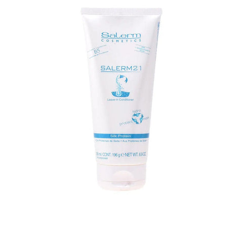 Salerm Cosmetics 21 Silk Protein Leave-in Conditioner bottle from Jag Couture London New York, 200ml, for smooth, nourished hair.