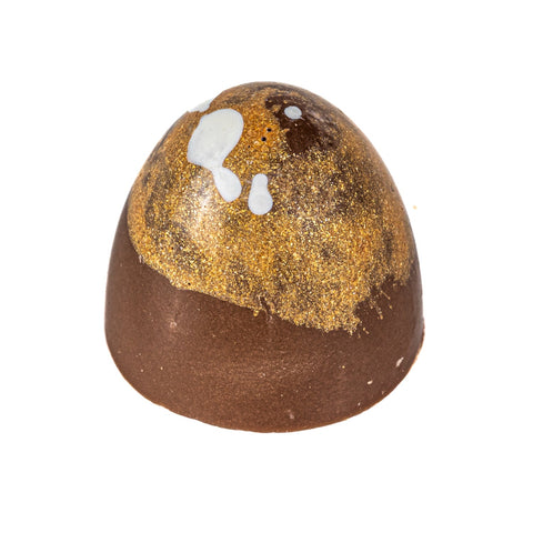 Jag Couture London Salted Caramel Bullet, milk chocolate with salted caramel crunch ganache, 10g chocolate treat.